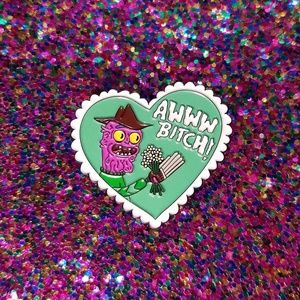 Scary terry from rick and morty pin in green